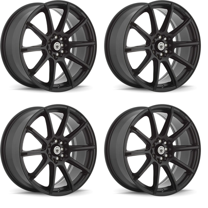 (set of 4) Konig Control Matte Black | 14x6" +38mm | 4x100 / 4x108mm Wheels