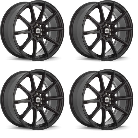 (set of 4) Konig Control Matte Black | 14x6" +38mm | 4x100 / 4x108mm Wheels