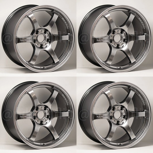 (set of 4) Gram Lights 57DR 17x9 +38 5x114.3 Grace Silver