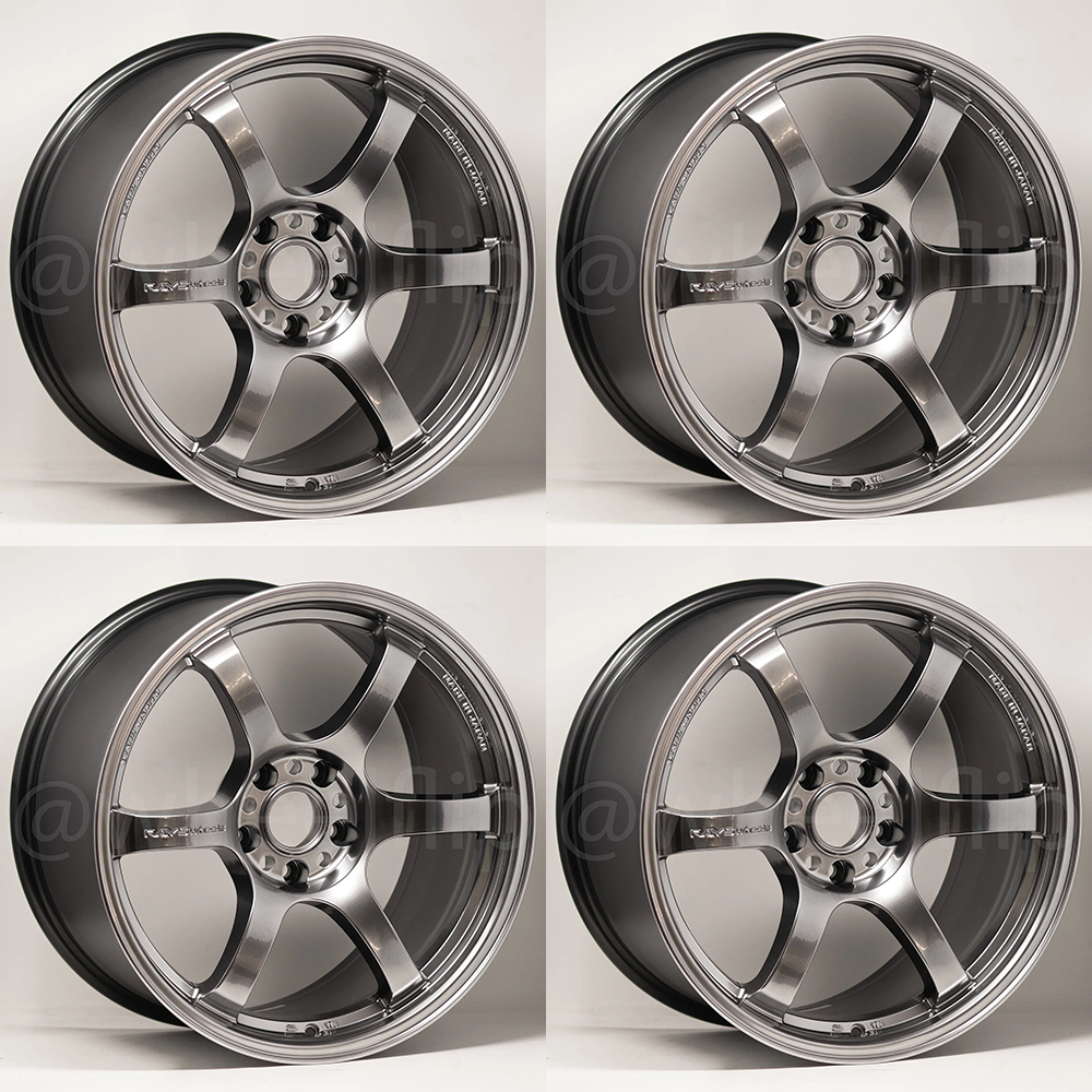 (set of 4) Gram Lights 57DR 17x9 +22 5x114.3 Grace Silver