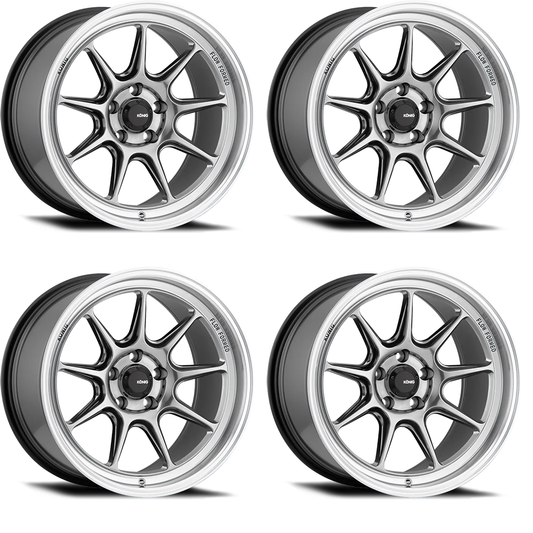 (set of 4) Konig Countergram Hyper Chrome / Machined Lip | 17x8" +45mm | 4x100mm Wheels