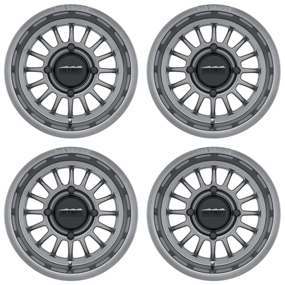 (set of 4) Method Wheels MR411 Gloss Titanium | 15x10" +25mm | 4x136mm Wheel