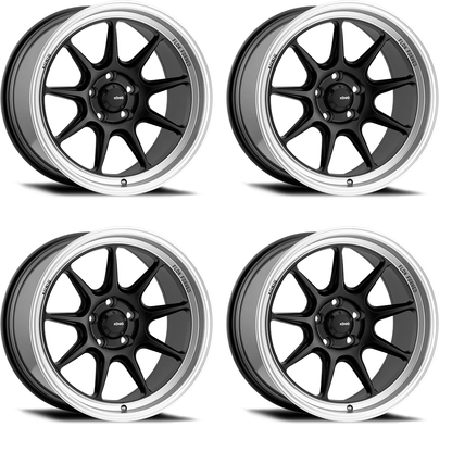 (set of 4) Konig Countergram Matte Black / Matte Machined Lip | 17x8" +35mm | 5x120mm Wheels