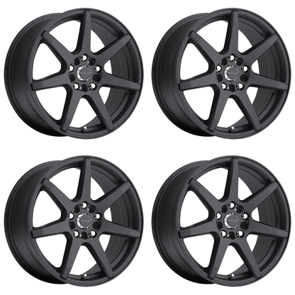 (set of 4) Raceline 131 Evo Satin Black | 15x7" +40mm | 5x100/5x114.3mm Wheel