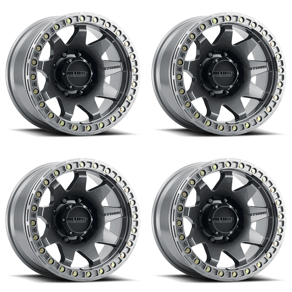 (set of 4) Method Wheels MR108 Gloss Titanium | 17x9" -44mm | 8x170mm Wheel