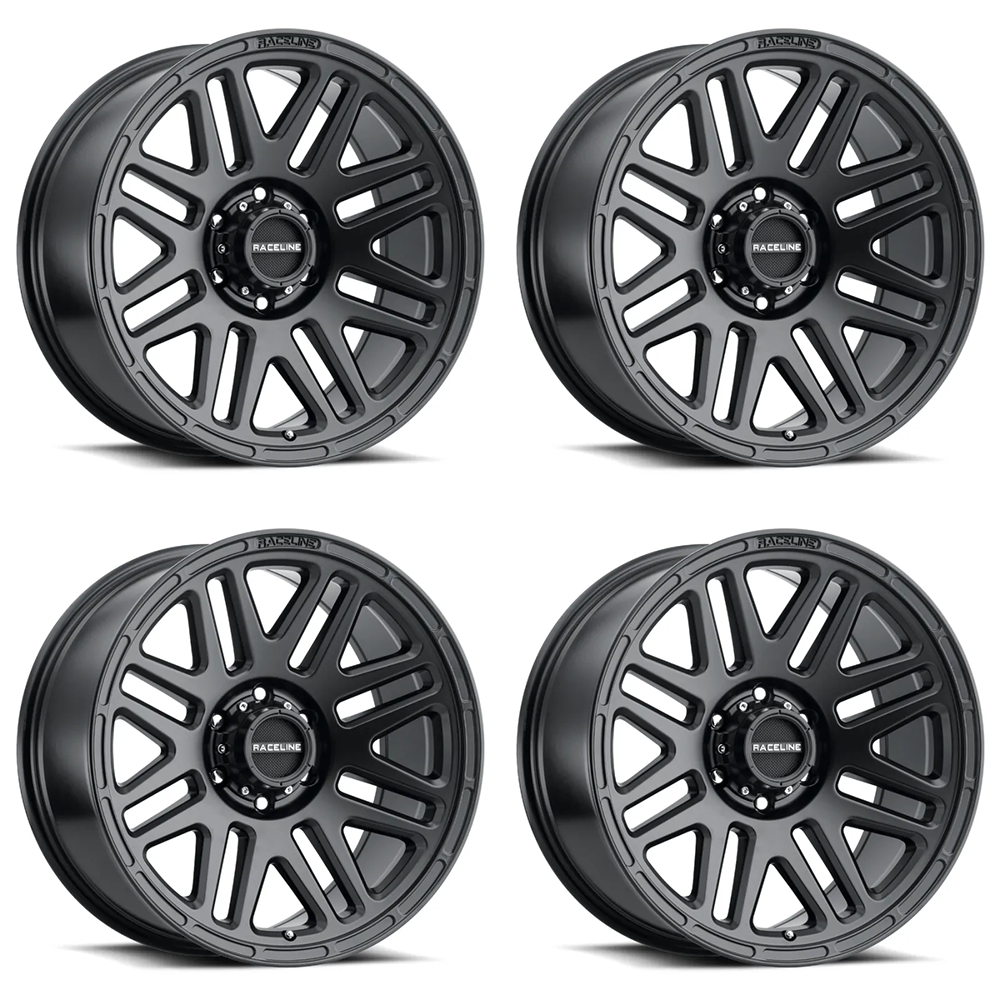 (set of 4) Raceline 944 Outlander Satin Black | 16x8" +0mm | 5x127mm Wheel