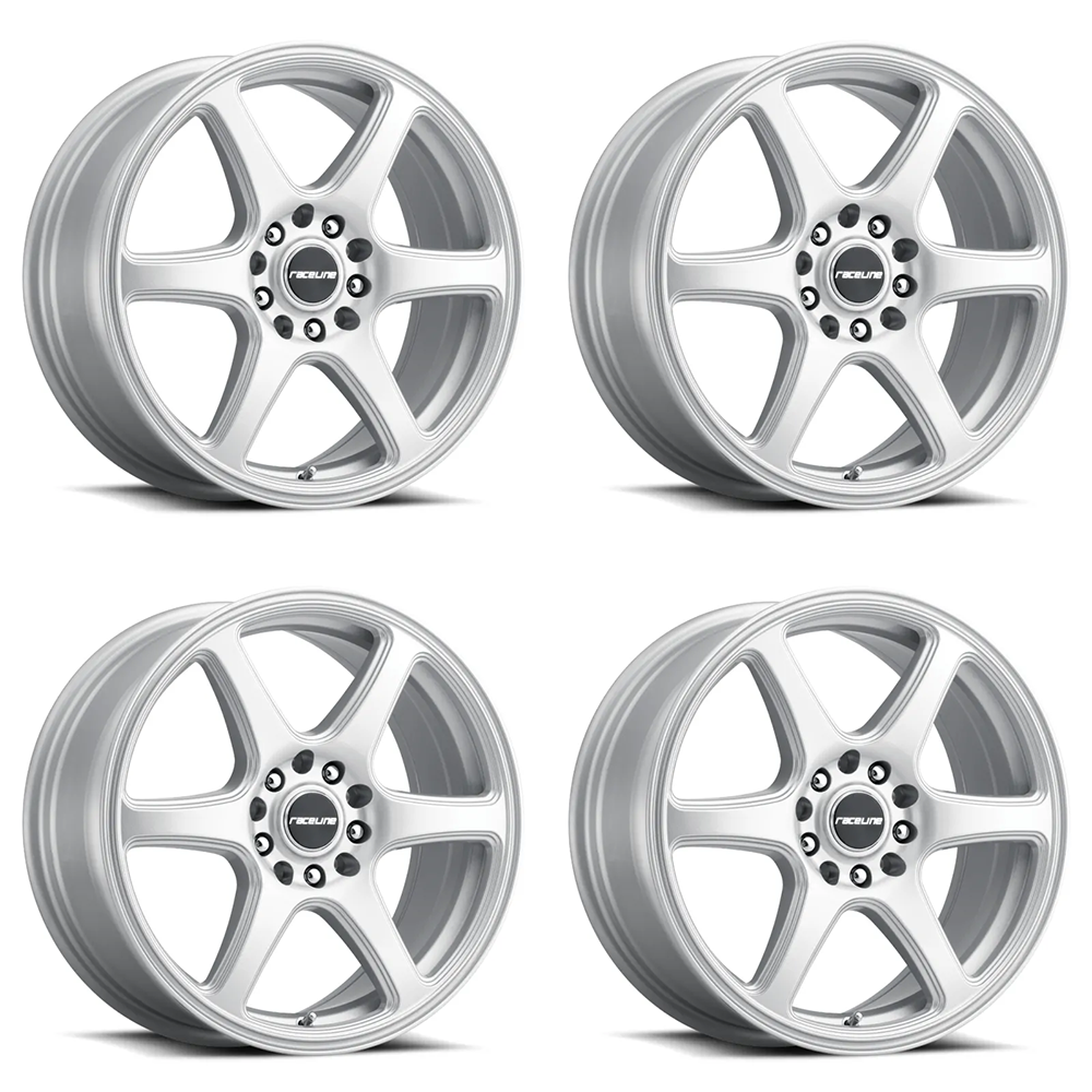 (set of 4) Raceline 146 Matrix Gloss Silver | 15x7" +40mm | 5x100/5x114.3mm Wheel