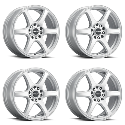 (set of 4) Raceline 146 Matrix Gloss Silver | 15x7" +40mm | 5x100/5x114.3mm Wheel