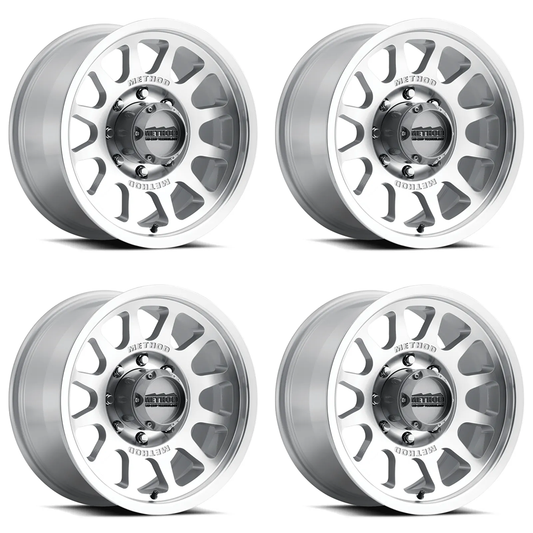 (set of 4) Method Wheels MR703 Machined Clear Coat | 18x9" +12mm | 8x6.5mm Wheel