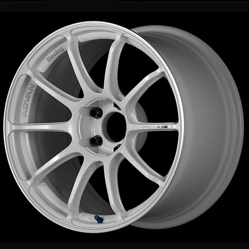 Advan RSIII Racing White Metallic/Ring | 18x9.5" +45mm | 5x120mm Wheel