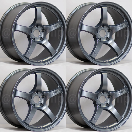 (set of 4) Gram Lights 57CR 17x9 +38 5x114.3 Gun Blue 2