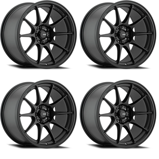 (set of 4) Konig Dekagram Semi-Matte Black | 18x10.5" +18mm | 5x114.3mm Wheels