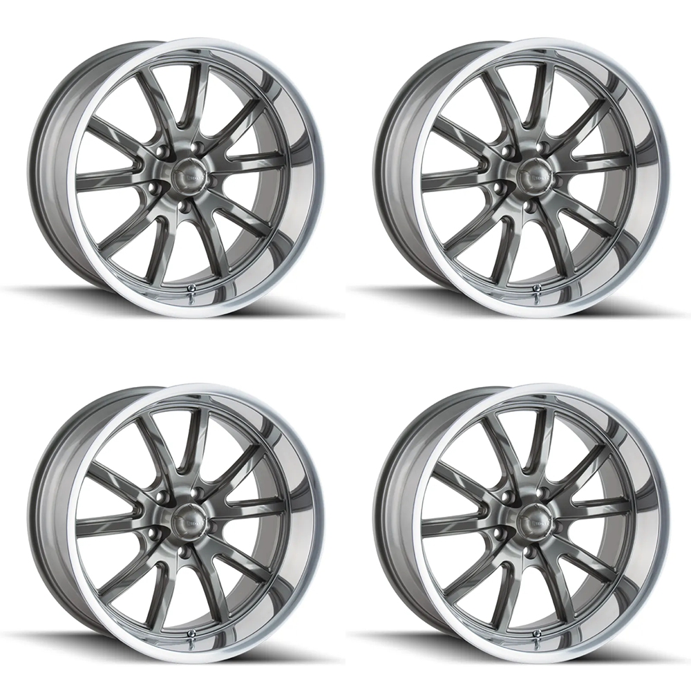 (set of 4) Ridler Wheels 650 Gloss Grey Polished | 20x10" +0mm | 5x127mm Wheels