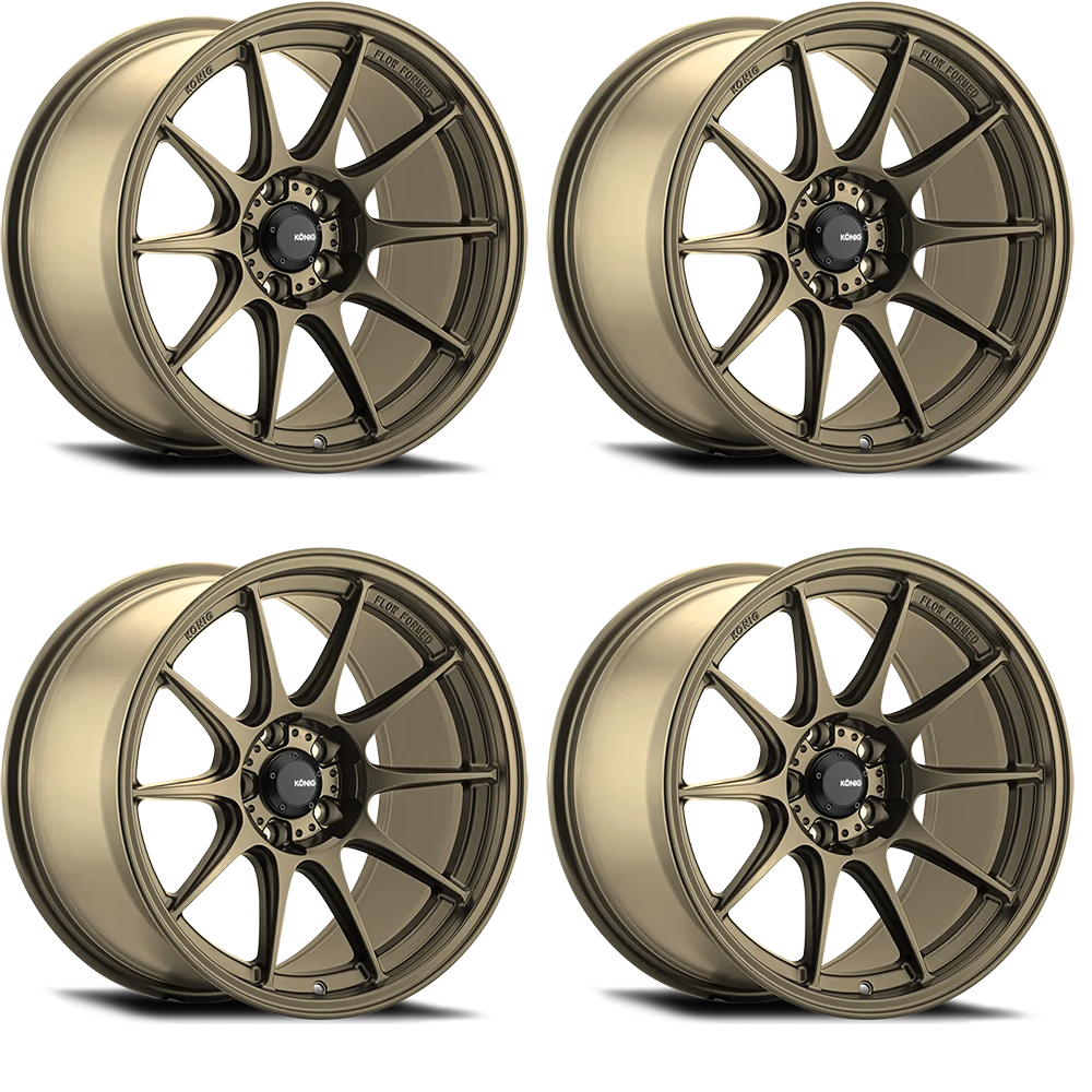 (set of 4) Konig Dekagram Gloss Bronze | 18x8.5" +43mm | 5x112mm Wheels