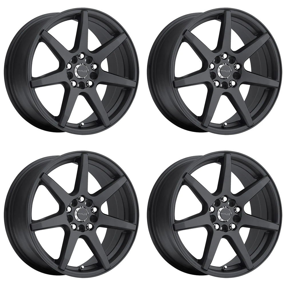 (set of 4) Raceline 131 Evo Satin Black | 17x7.5" +40mm | 5x100/5x114.3mm Wheel