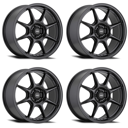 (set of 4) Konig Lockout Gloss Black | 17x8" +38mm | 5x100mm Wheel