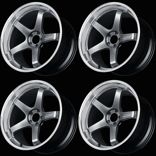 (set of 4) Advan GT Beyond Machining/Hyper Platinum Black | 18x12" +25mm | 5x114.3mm Wheel