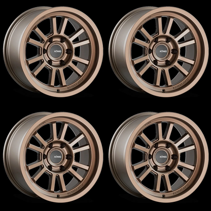 (set of 4) Konig HT1 Satin Bronze | 17x9" -12mm | 5x127mm Wheel