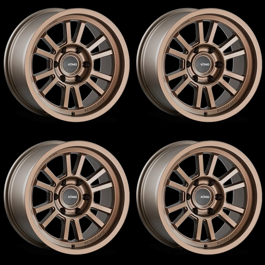 (set of 4) Konig HT1 Satin Bronze | 17x9" -12mm | 5x127mm Wheel