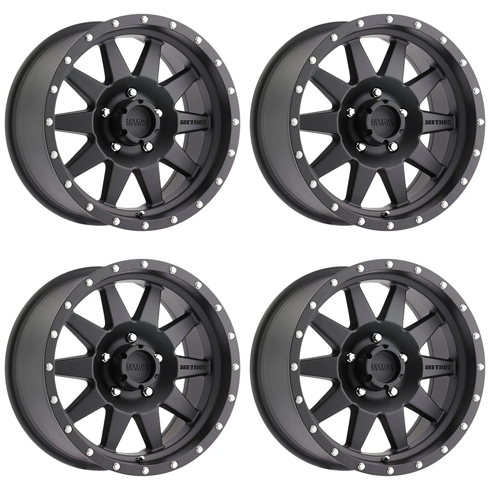 (set of 4) Method Wheels MR301 Matte Black | 18x9" -12mm | 5x5mm Wheel
