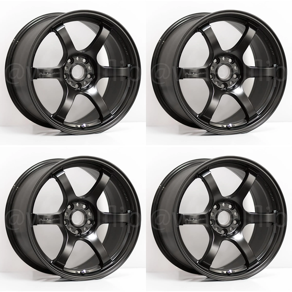 (set of 4) Gram Lights 57DR 19x9.5 +35 5x114.3 Semi Glossy Black