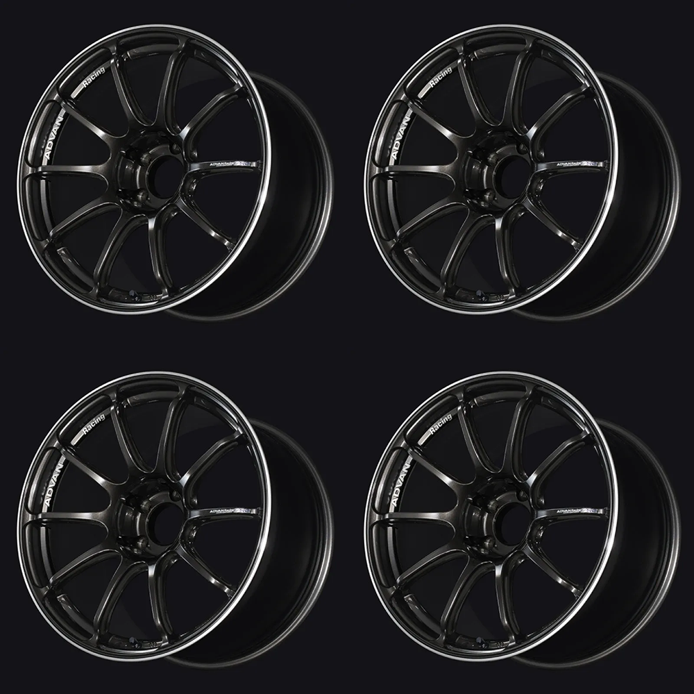 (set of 4) Advan RSIII Black Gunmetallic/Ring | 18x10" +35mm | 5x114.3mm Wheel