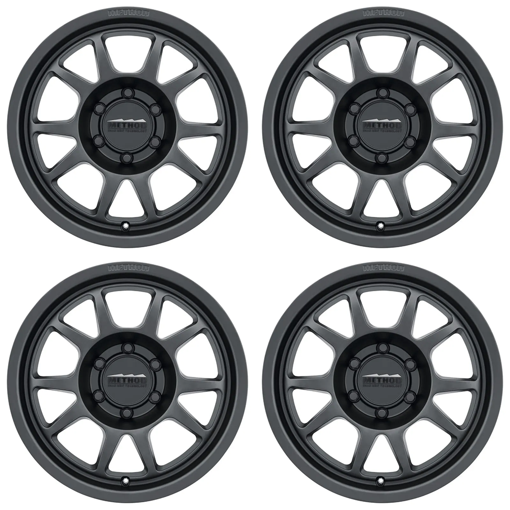 (set of 4) Method Wheels MR702 Matte Black | 17x8.5" +0mm | 6x135mm Wheel