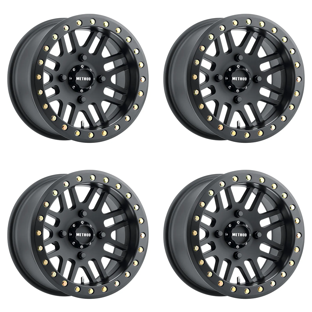 (set of 4) Method Wheels MR406 Matte Black | 15x8" +0mm | 4x136mm Wheel