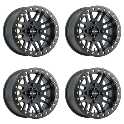 (set of 4) Method Wheels MR406 Matte Black | 15x8" +0mm | 4x136mm Wheel