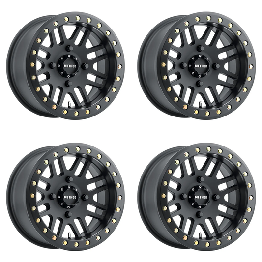 (set of 4) Method Wheels MR406 Matte Black | 15x8" +0mm | 4x136mm Wheel