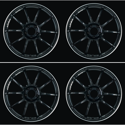 (set of 4) Advan RZII Racing Gloss Black/Ring | 17x8" +54mm | 5x114.3mm Wheel