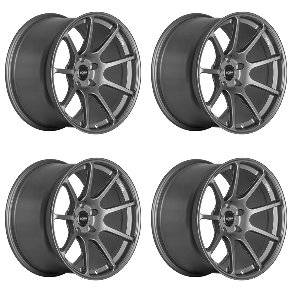 (set of 4) Konig F5R Ash Silver | 18x10.5" +25mm | 5x114.3mm Wheel
