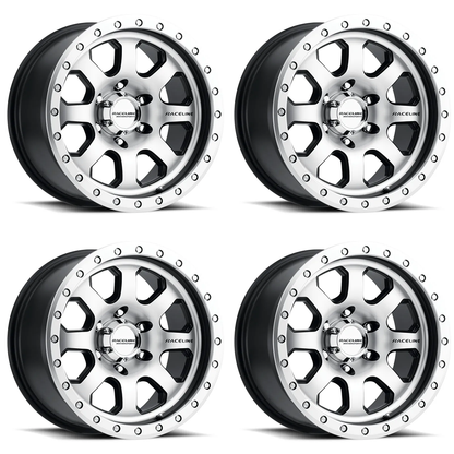 (set of 4) Raceline 929 Avenger Black & Machined | 17x9" -12mm | 6x139.7mm Wheel