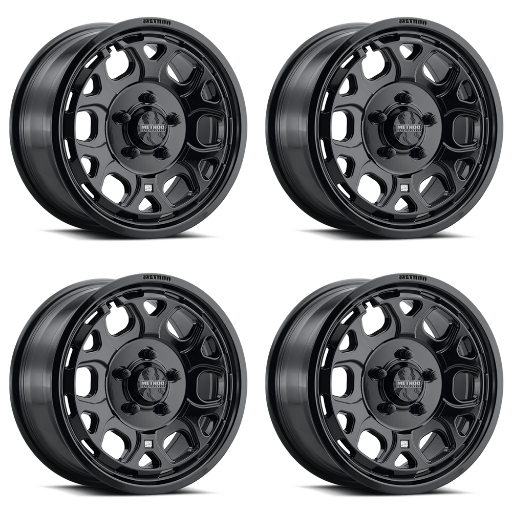 (set of 4) Method Wheels MR416 Gloss Black | 15x7" +55mm | 5x4.5mm Wheel