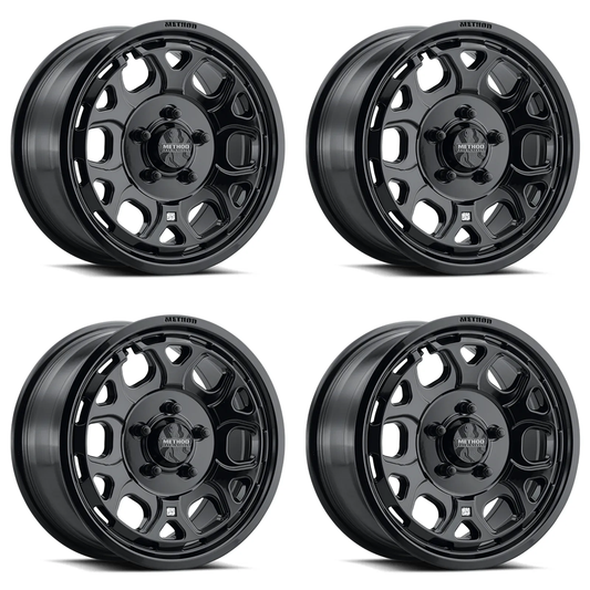 (set of 4) Method Wheels MR416 Gloss Black | 15x7" +55mm | 5x4.5mm Wheel