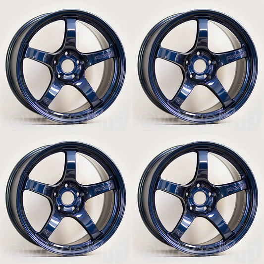 (set of 4) Gram Lights 57CR 19x10.5 +35 5x112 Eternal Blue Pearl