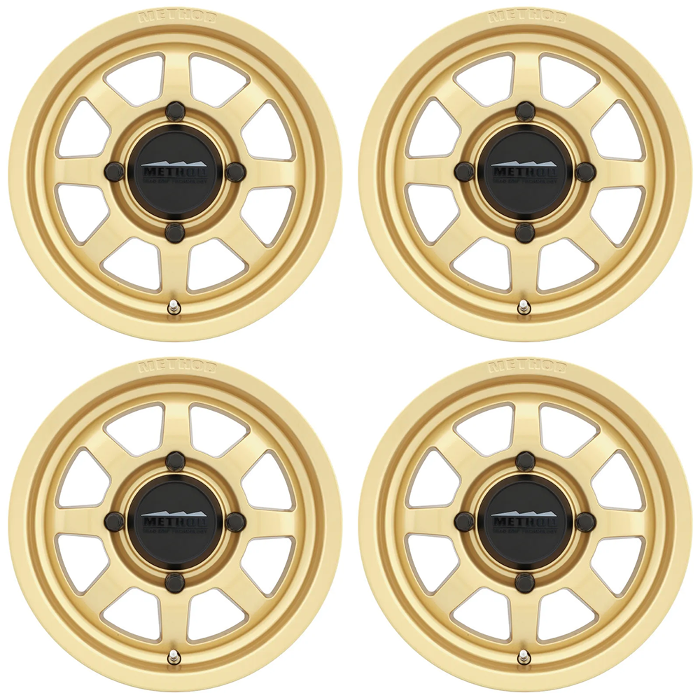 (set of 4) Method Wheels MR410 Gold | 14x7" +13mm | 4x136mm Wheel