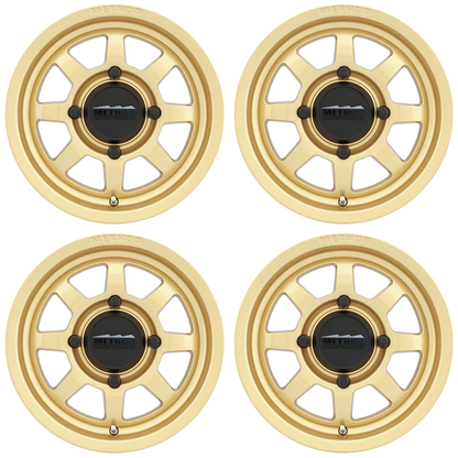 (set of 4) Method Wheels MR410 Gold | 14x7" +13mm | 4x136mm Wheel