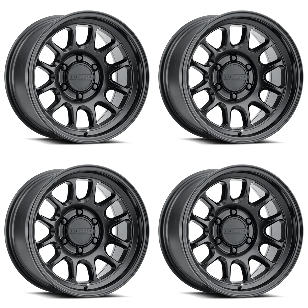(set of 4) Raceline 958 Rogue Satin Black | 18x9" +18mm | 5x127mm Wheel