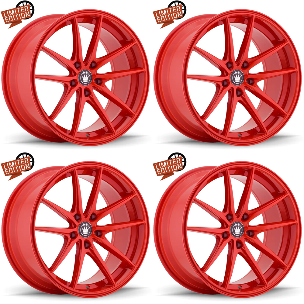 (set of 4) Konig Oversteer Gloss Red | 17x8" +45mm | 5x114.3mm Wheel
