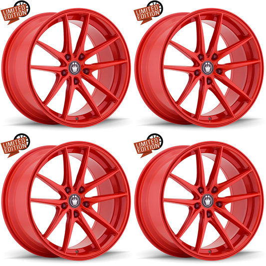 (set of 4) Konig Oversteer Gloss Red | 17x8" +45mm | 5x114.3mm Wheel