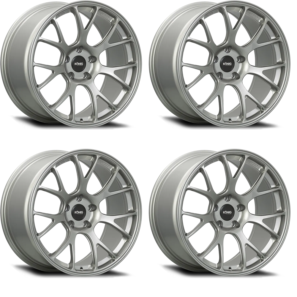 (set of 4) Konig F1M Ash Silver | 18x9" +46mm | 5x130mm Wheels