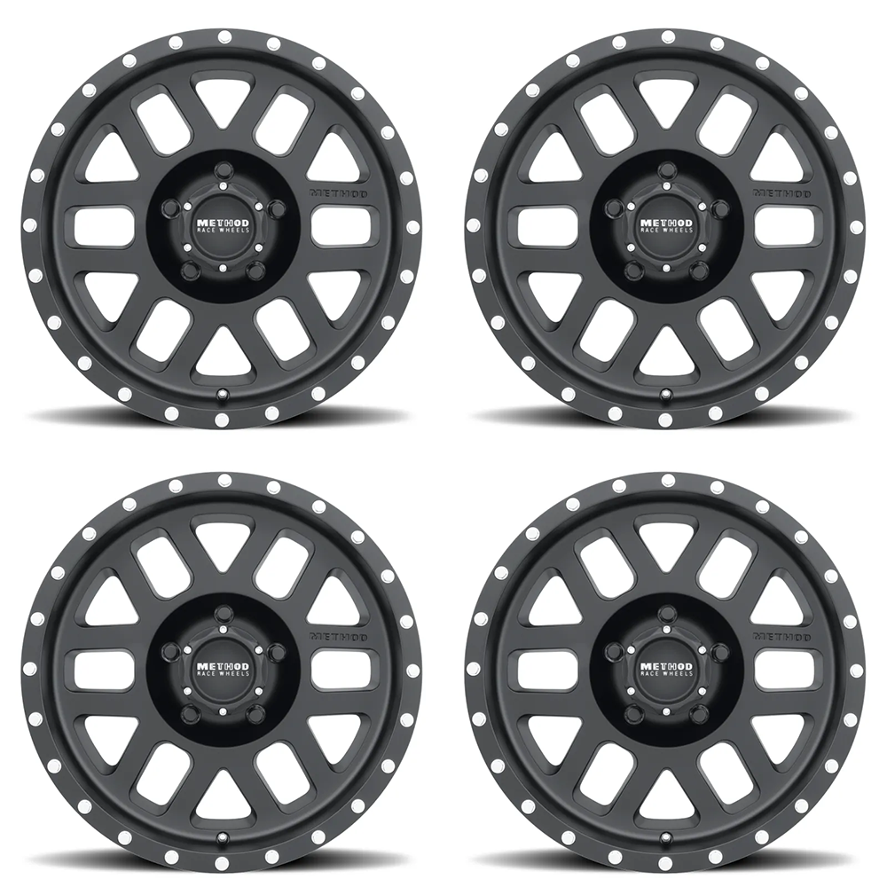 (set of 4) Method Wheels MR306 Matte Black | 17x8.5" +0mm | 5x4.5mm Wheel