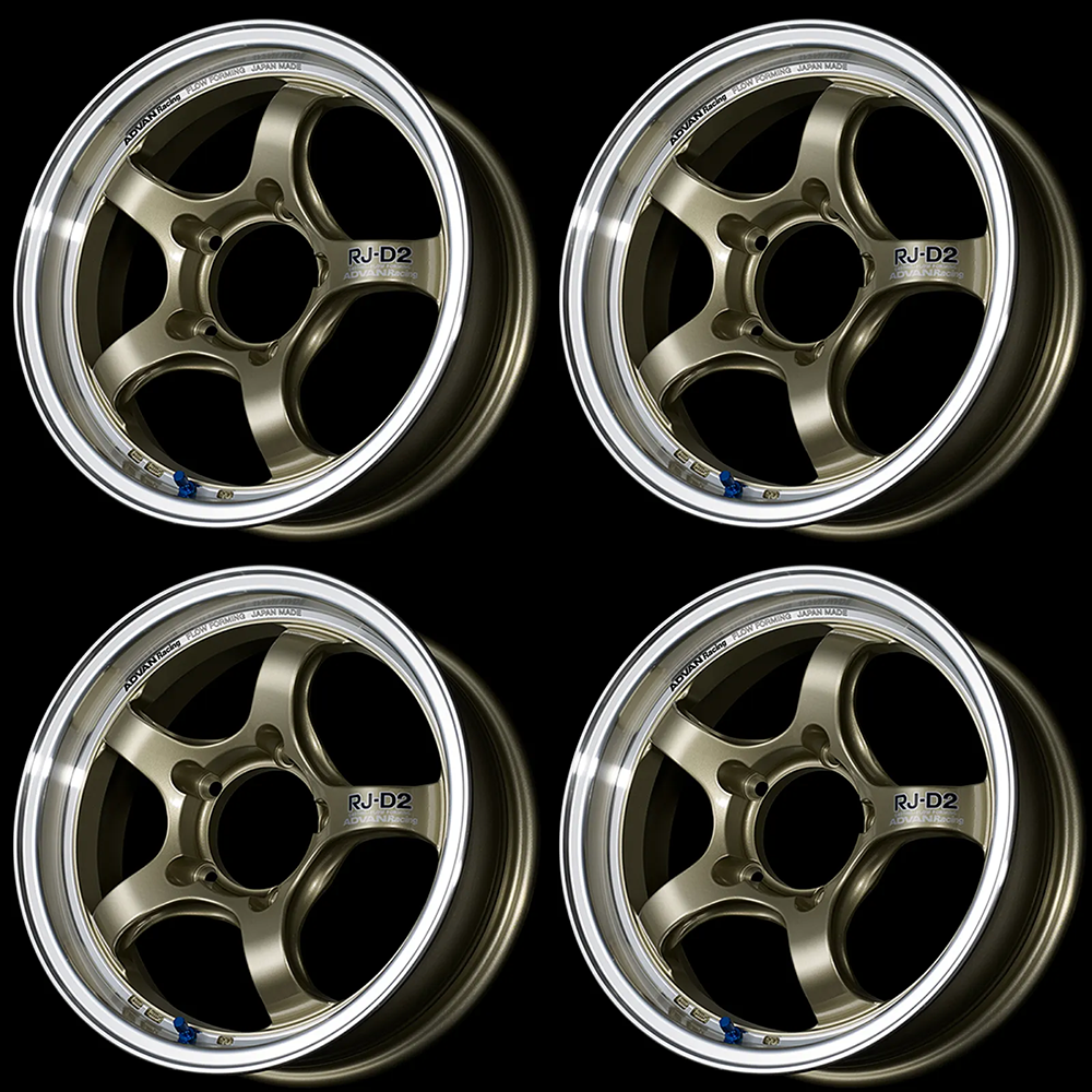 (set of 4) Advan RG-D2 Machining/Champagne Gold | 15x8" +28mm | 4x100mm Wheel
