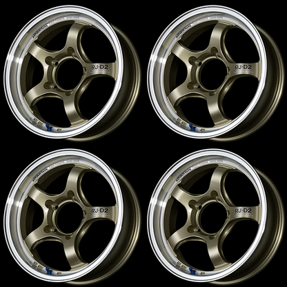 (set of 4) Advan RG-D2 Machining/Champagne Gold | 15x8" +28mm | 4x100mm Wheel
