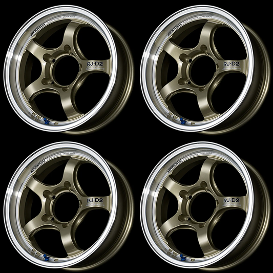 (set of 4) Advan RG-D2 Machining/Champagne Gold | 15x8" +28mm | 4x100mm Wheel