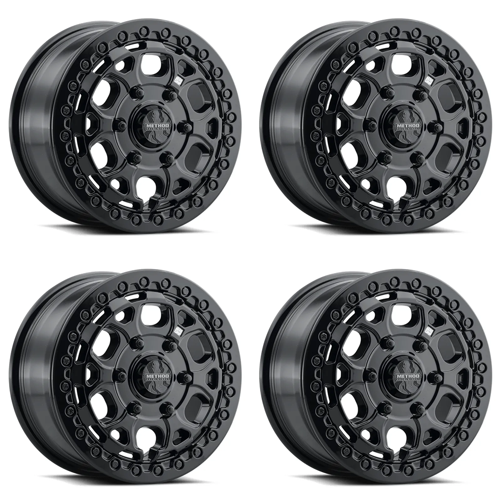 (set of 4) Method Wheels MR416 Gloss Black | 15x7" +74mm | 6x5.5mm Wheel