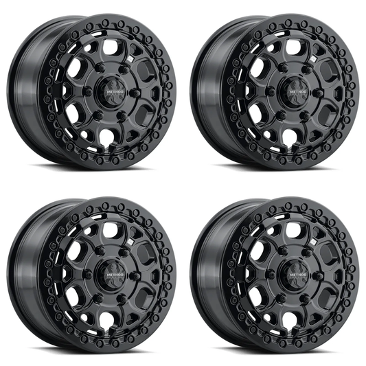 (set of 4) Method Wheels MR416 Gloss Black | 15x7" +74mm | 6x5.5mm Wheel