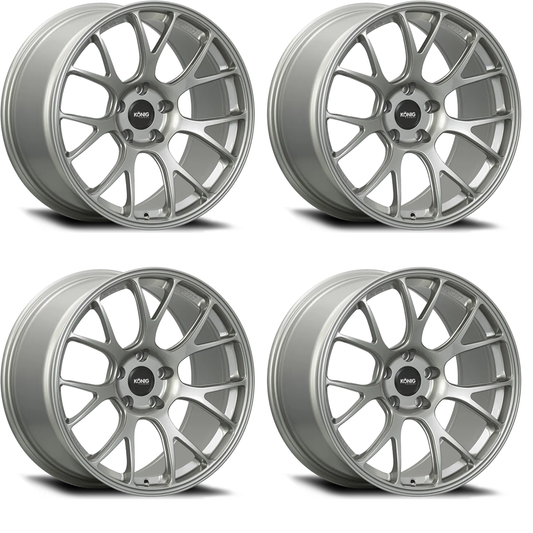 (set of 4) Konig F1M Ash Silver | 18x10" +58mm | 5x120.65mm Wheels