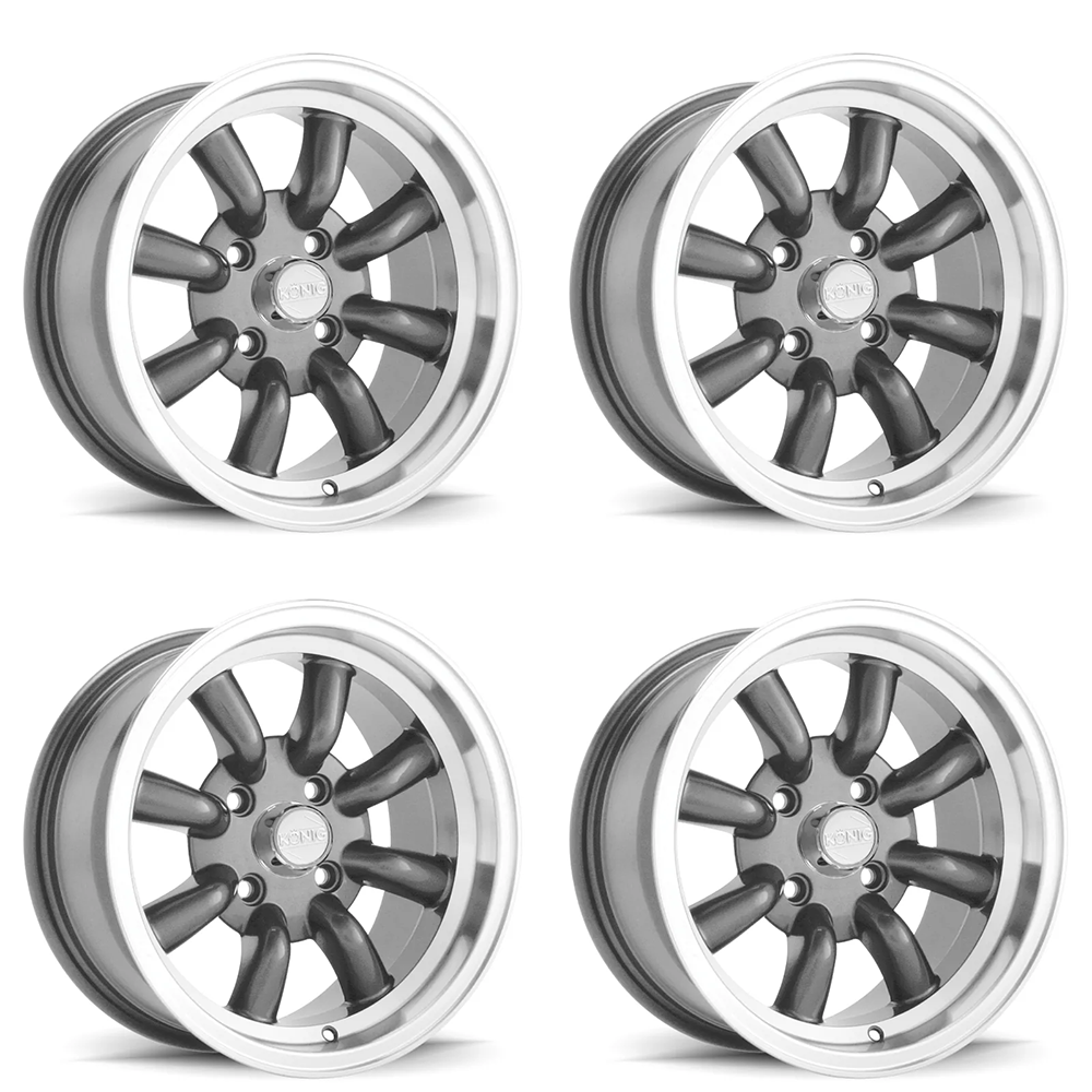 (set of 4) Konig Rewind Graphite | 15x7" +20mm | 4x100mm Wheel